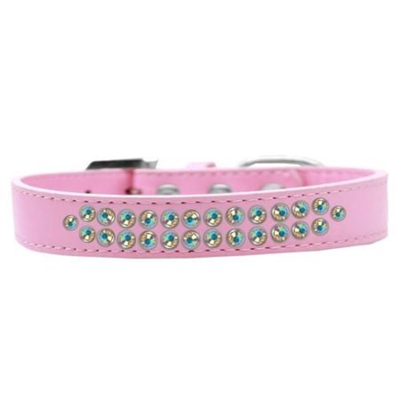 UNCONDITIONAL LOVE Two Row AB Crystal Dog CollarLight Pink Size 14 UN811397
